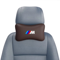 Подушка под шею коричневая с вышивкой 